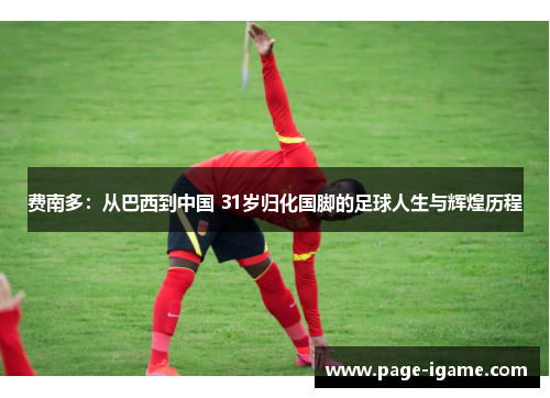 费南多：从巴西到中国 31岁归化国脚的足球人生与辉煌历程